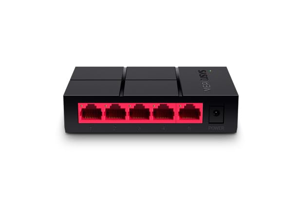 Mercusys Desktop Ethernet Switch/Splitter with 5 Ports 10/100/1000 Mbps, Ethernet Splitter, Saves Power up to 82%, Plug and Play, No Configuration Required (MS105G)