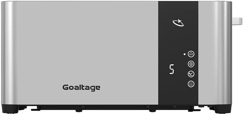 Goaltage Golden Edge TST01 Elegant Toaster, 2 Slots, 1400W, Adjustable Browning Control for Toast, Bagels, Hot Dogs & Grilled Cheese Sandwiches, LED Display, Easy Maintenance, 4 Bread Slices