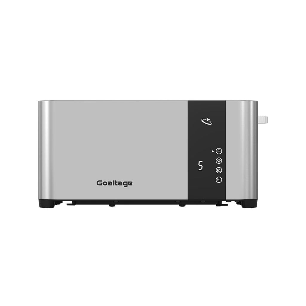 Goaltage Golden Edge TST01 Elegant Toaster, 2 Slots, 1400W, Adjustable Browning Control for Toast, Bagels, Hot Dogs & Grilled Cheese Sandwiches, LED Display, Easy Maintenance, 4 Bread Slices