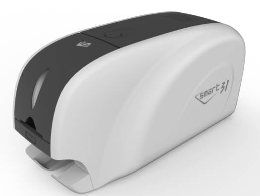SMART 31D Dual Sided ID Card Printer, Fast printing - 23 seconds per card, Compact design, Bundle (100 cards, 1 Color ribbon 250 prints, and Smart Designer Software) | 651528/651460