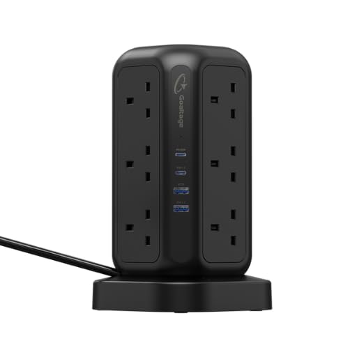 Goaltage EXT01 Power Strip Tower 3250W with Safety Protection and Wireless Fast Charging Function for Power Boost!