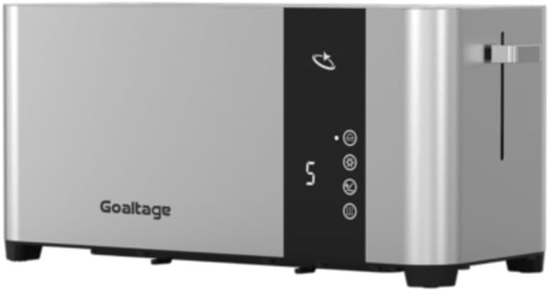 Goaltage Golden Edge TST01 Elegant Toaster, 2 Slots, 1400W, Adjustable Browning Control for Toast, Bagels, Hot Dogs & Grilled Cheese Sandwiches, LED Display, Easy Maintenance, 4 Bread Slices