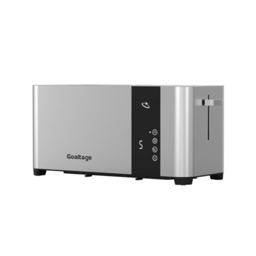 Goaltage Golden Edge TST01 Elegant Toaster, 2 Slots, 1400W, Adjustable Browning Control for Toast, Bagels, Hot Dogs & Grilled Cheese Sandwiches, LED Display, Easy Maintenance, 4 Bread Slices