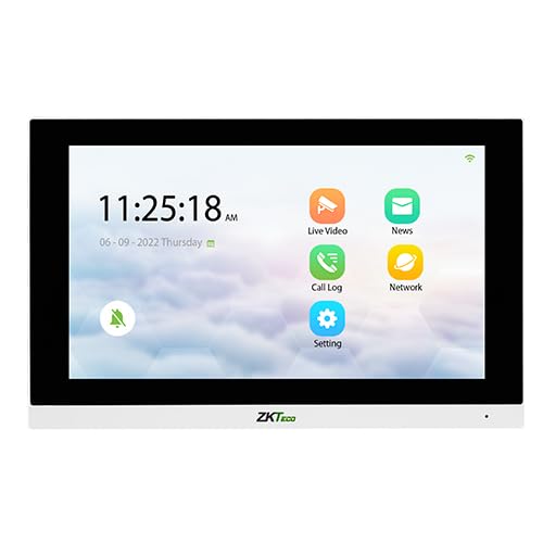 شاشة داخلية داخلية ذكية من زد كيه تيكو VT07-B01 مع شاشة لمس LCD مقاس 7 انش، منفذ ار جيه 45 وتدعم بطاقة مايكرو تي اف حتى 128GB