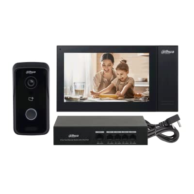 Dahua IP Villa Video Intercom System Kit with Flush Mount Indoor Station, Video Intercom, and PoE Switch - DHI-KTP02