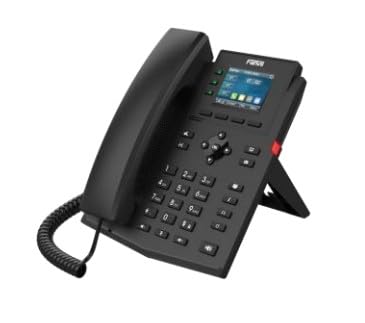 Fanvil - WiFi Phone, 2.4 Inch Color Display, 2 SIP Lines and Built-in WiFi 5, PoE, 6-Party Conference