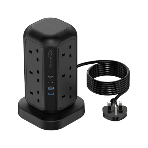 Goaltage EXT01 Power Strip Tower 3250W with Safety Protection and Wireless Fast Charging Function for Power Boost!