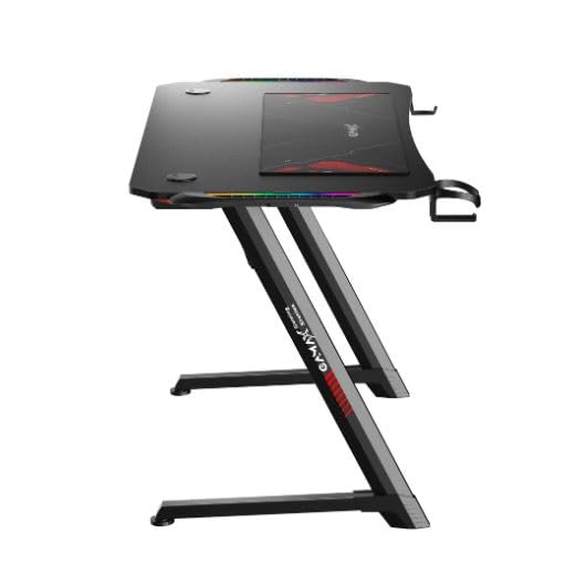 طاولة العاب من الياف الكربون Z5-1160 من جاماكس مقاس 100 × 60 × 75 سم مع اضاءة RGB وقاعدة ماوس