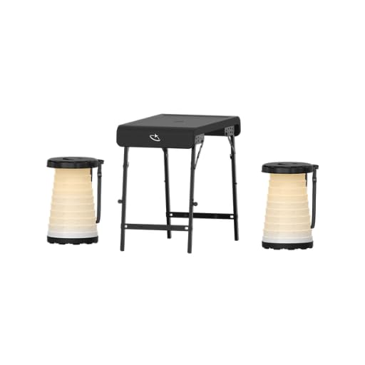 Goaltage TBL01 LightFold Camping Table with 3-Lighting Modes, Adjustable Height, Latch Lock, Waterproof and Foldable Design A Compact and Versatile Outdoor Essential