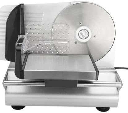 Meat Slicer, 200w Electric Slicer with a Detachable Stainless Steel Blade and Food Holder, 0-15mm Adjustable Thickness Household Meat Slicer, Food Slicer, KB7005