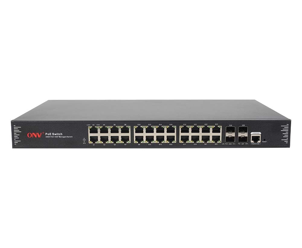 ONV Gigabit 28-port L2+ managed PoE switch POE33028PFM-at