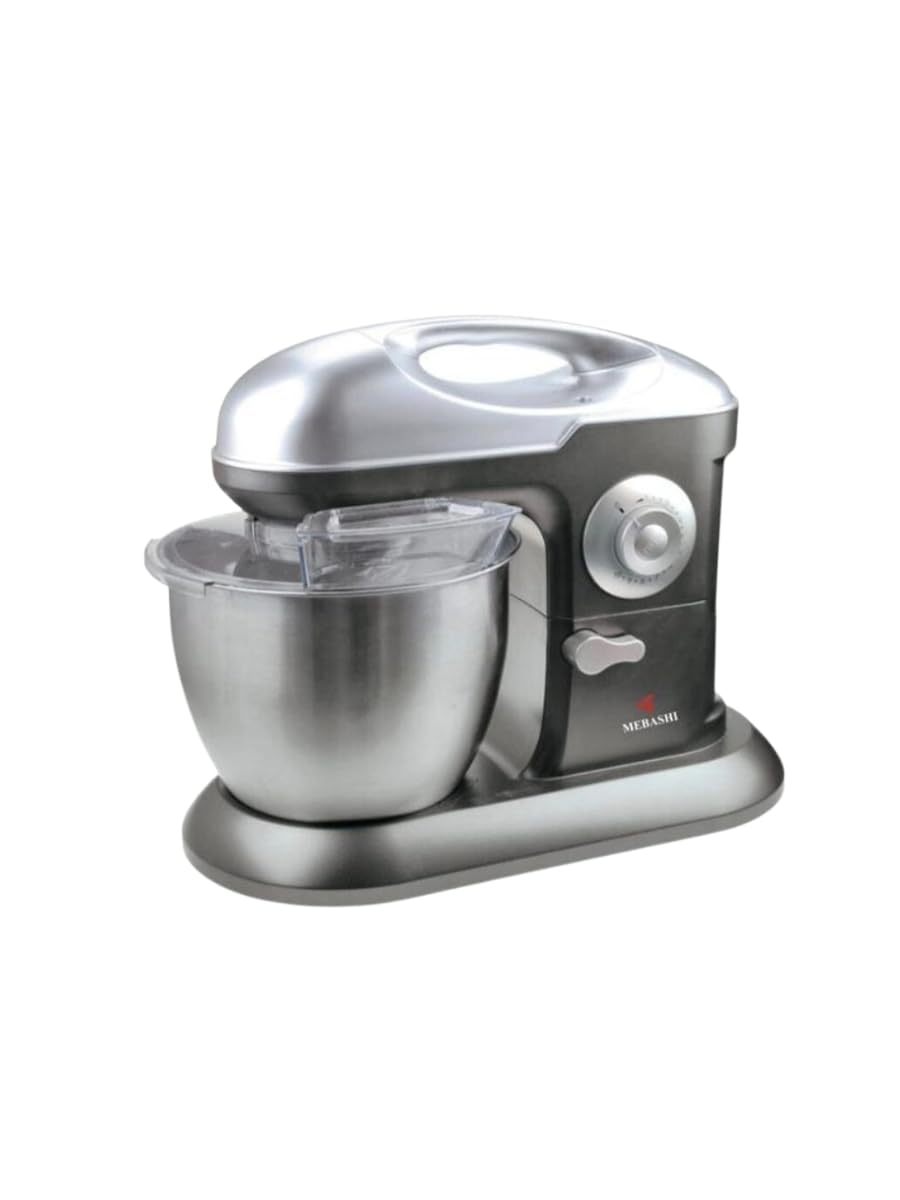 Mebashi Stand Mixer Bowl, 7 Liter Capacity, Black, 10 Speeds, Stainless Steel Bowl (ME-SBM1113) (Black)