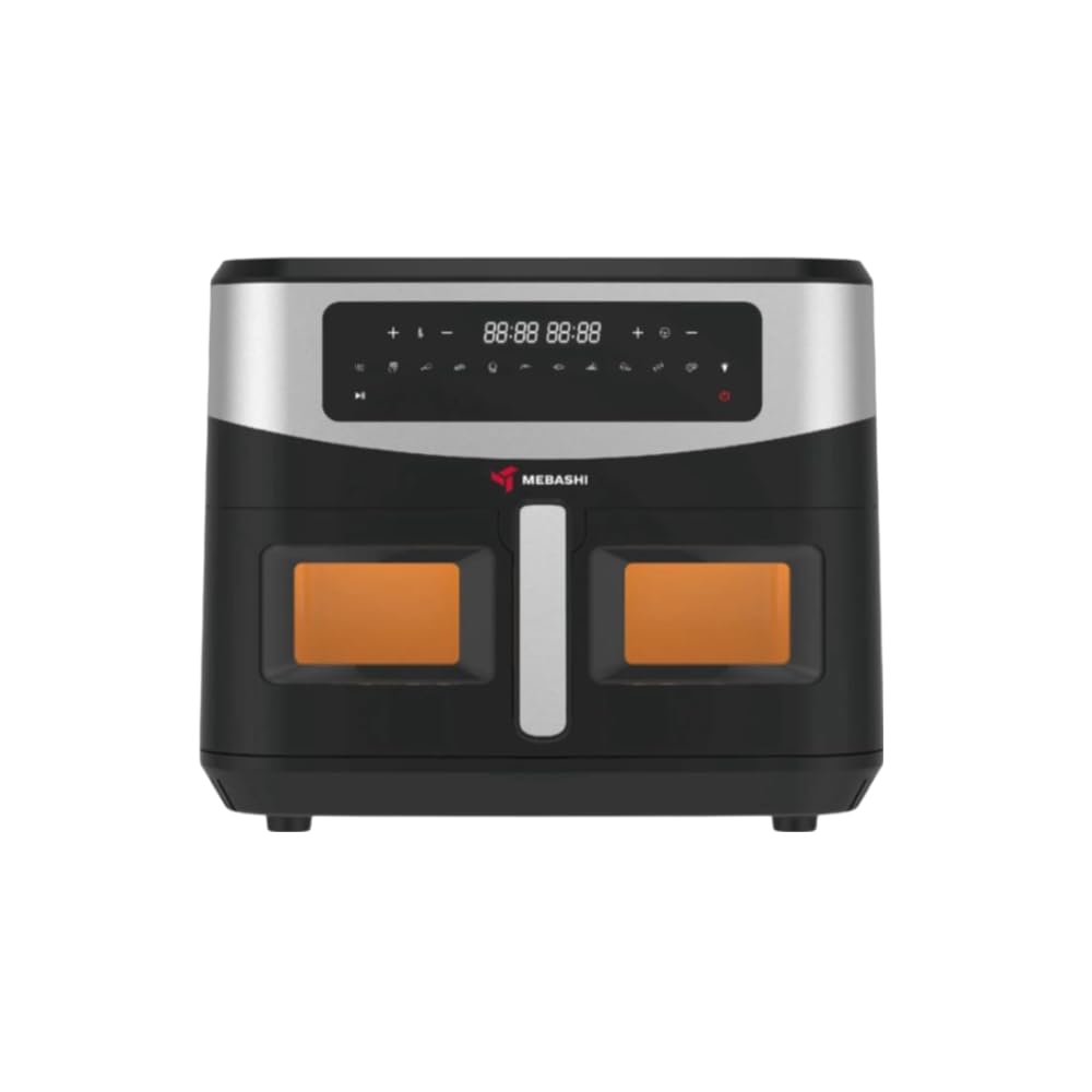 Maibashi Air Fryer 11 Liter, Digital Touch Cooking Machine, 360 Degree Thermal Rotation, Touch Control Panel, 11 Function Menu, Glass Window (ME-AF958) (1700-2050 Watts)