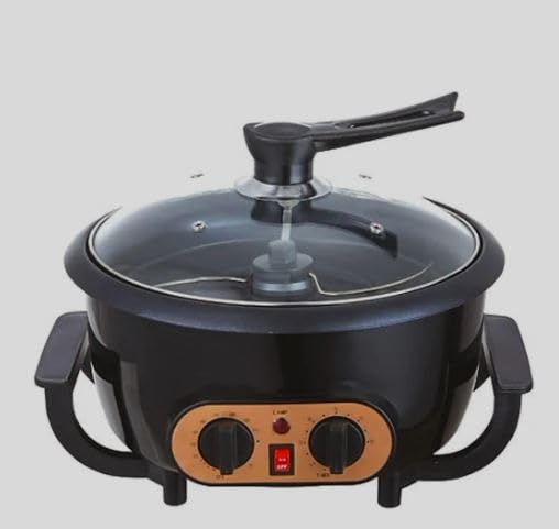 Electric Coffee Bean Roaster Machine 800W Stainless Steel Coffee Roaster with Thermostat Timer, Adjustable Temperature, Black - Perfect for Home Roasting,38252, Freshly Roasted Beans-Color may vary