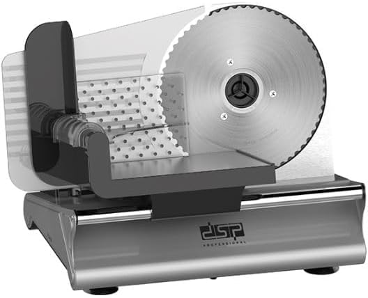 Meat Slicer, 200w Electric Slicer with a Detachable Stainless Steel Blade and Food Holder, 0-15mm Adjustable Thickness Household Meat Slicer, Food Slicer, KB7005