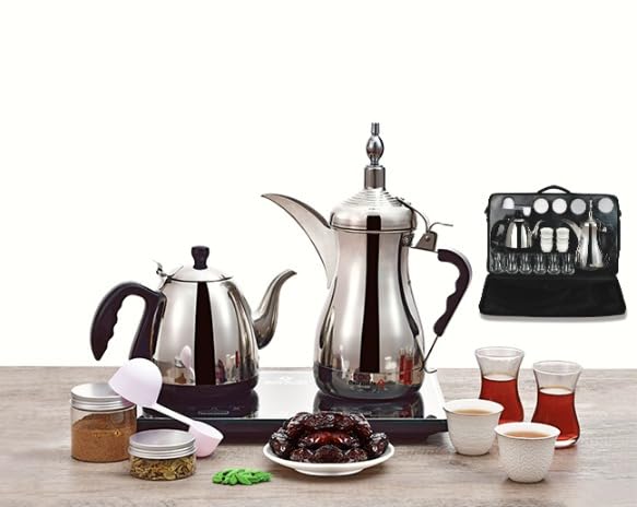 ماكينة تحضير القهوة العربية السائلة من دلة الخليج مع زجاج وملحقات GA-C94847 1600 واط