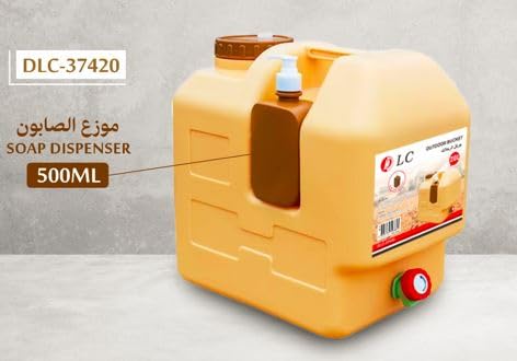 Fipka DLC 20L Portable Water Storage Container with Faucet BPA Free Water Jerrycan with 500ml Handwash Bottle Camping Water Tank Large Water Bucket for Outdoor Picnic Hiking DLC-37420