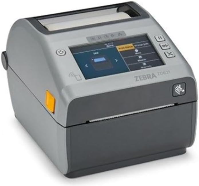 زيبرا ZD621t، 12 نقطة/ملم (300 نقطة لكل بوصة)، ار تي سي، USB، مضيف USB، RS232، بلوتوث (BLE)، ايثرنت، ZD6A043-30EF00EZ-رمادي