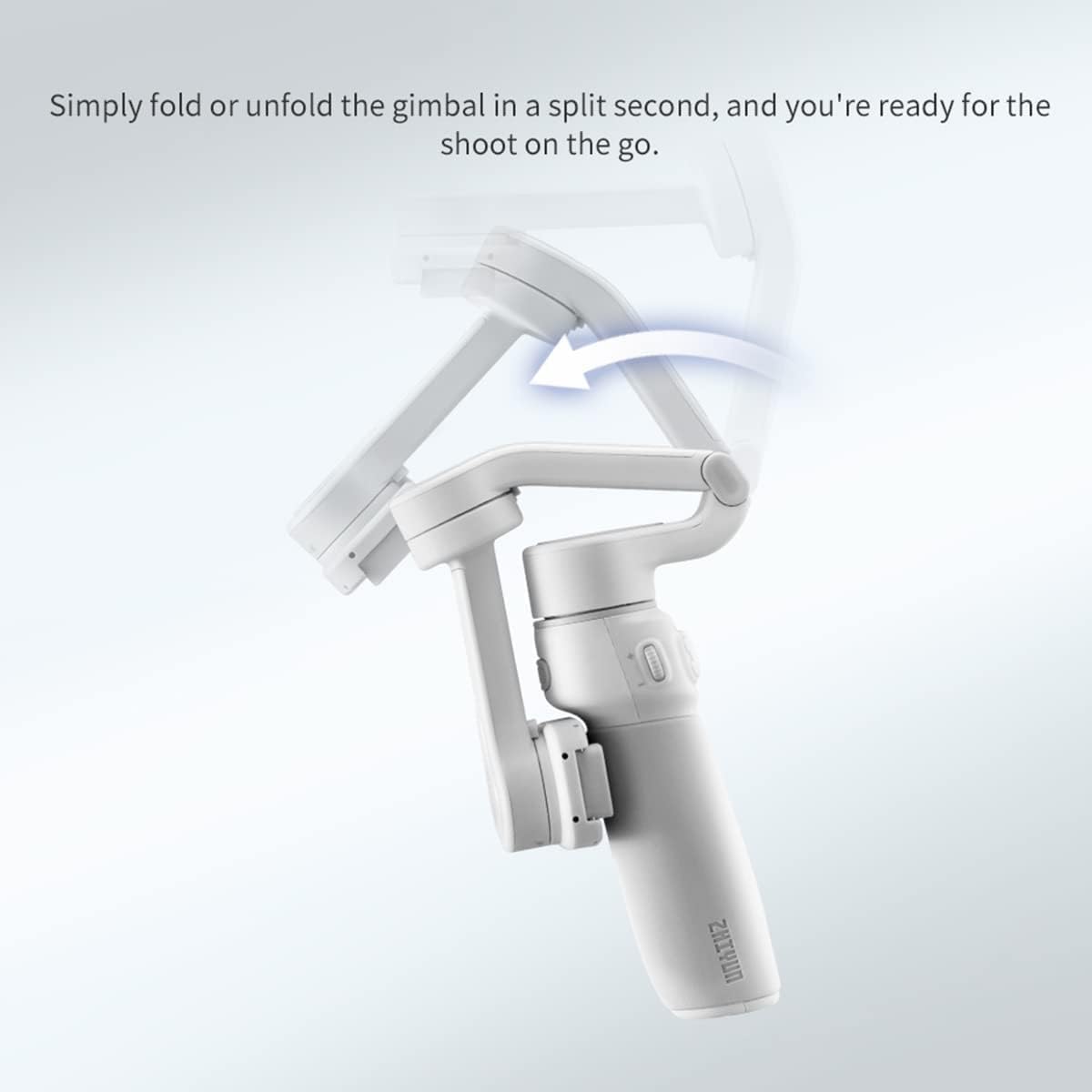 Zhiyun Smooth Q4 Combo Gimbal Stabilizer for Smartphones, Built-in 215mm Extension Rod, 5500K Magnetic Fill Light, Compatible with Android and iPhone for Video Blogging, TikTok, and YouTube