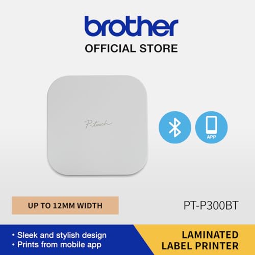 Brother P-Touch Cube Label Maker PT-P300BT, Bluetooth Connectivity, Stylish and Portable