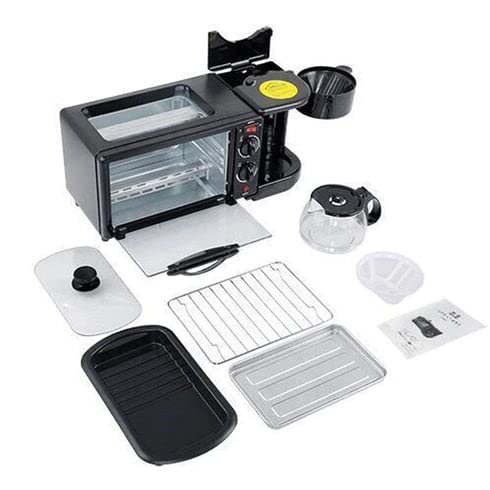 DualTech 3 IN 1 BREAKFAST MAKER PORTABLE TOASTER OVEN, GRILL PAN & COFFEE MAKER FULL BREAKFAST READY AT ONE GO