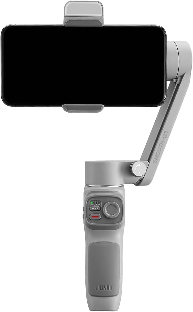 Zhi yun Smooth Q3 3-Axis Handheld Gimbal Stabilizer for Smartphone Foldable Phone Gimbal with Light Auto Inception Dolly-Zoom Time-Lapse Compatible with iPhone 14 13 Pro Max Android Phone Vlog Kit