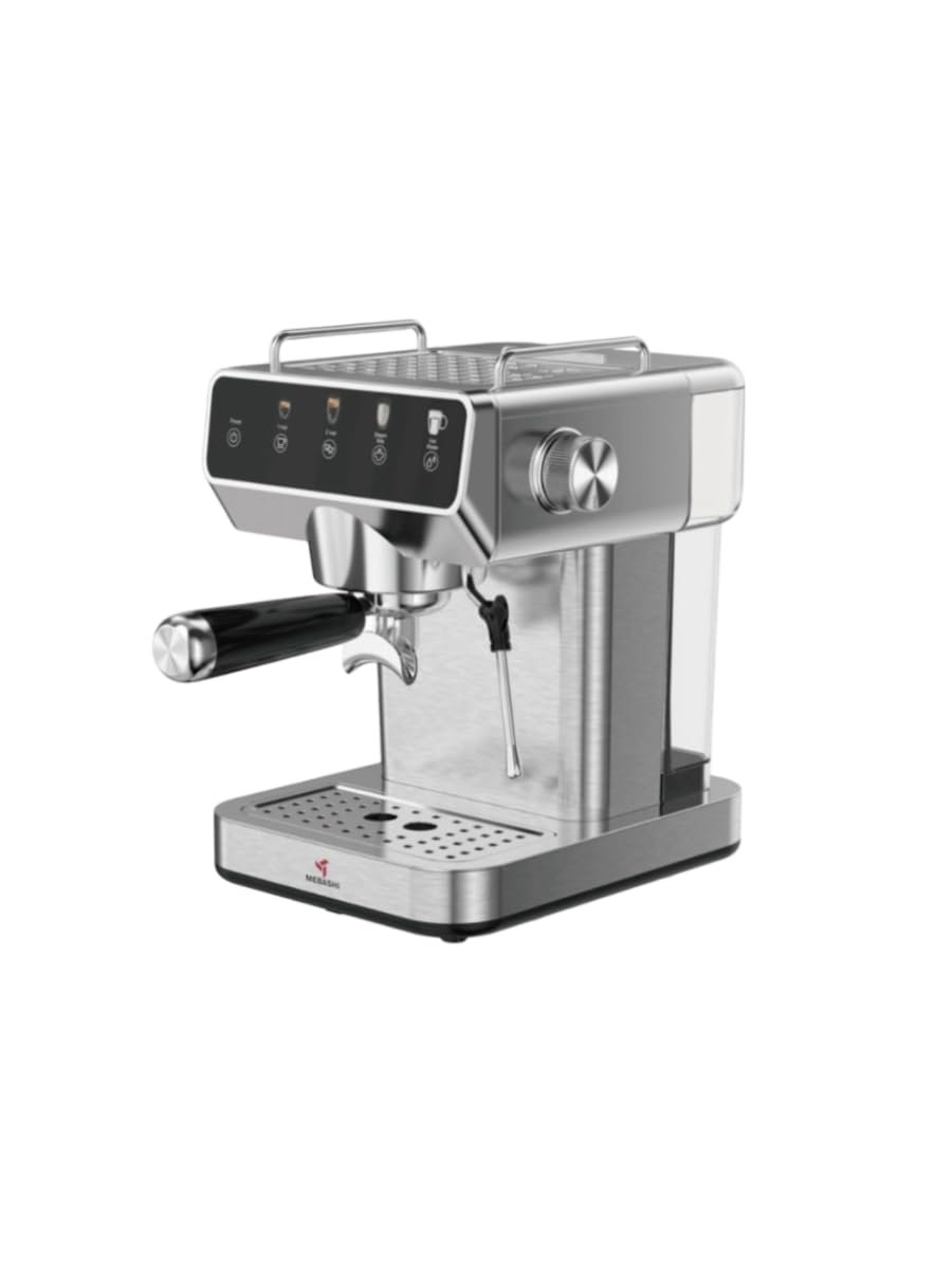 MEBASHI Espresso Coffee Machine - 1.2L, 20 Bar, Stainless Steel, Dual Filter,(1150-1360W) Detachable Frothing Nozzle (ME-ECM2113)