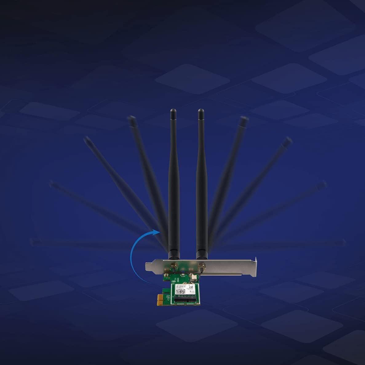تيندا بطاقة AX3000 PCIe WiFi 6 - بلوتوث 5.0 - بطاقة لاسلكية ثنائية النطاق مع هوائيين قابلين للفصل - بطاقة شبكة جيجابت - بطاقة واي فاي بي سي اي اكسبرس لالعاب الكمبيوتر المكتبي - تدعم ويندوز 10 (E30)