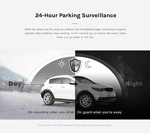 70mai Smart Dash Cam Pro Plus A500S 5MP Resolution / Free WiFi / 24 Hour Parking Monitor / 140° Wide Angle View / Dual Video Recording