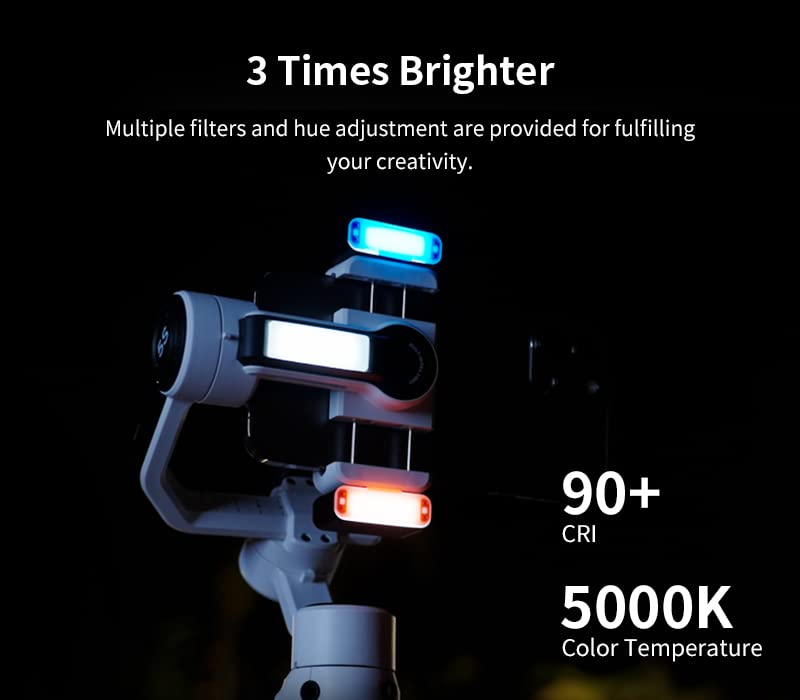 ZHIYUN Smooth 5S Combo Handheld Gimbal Stabilizer with Dual-Side Magnetic Lights for iPhone Smartphone Android Cell Phone - Portable Stabilizer for Vlogging, YouTube, Tiktok, Live Video