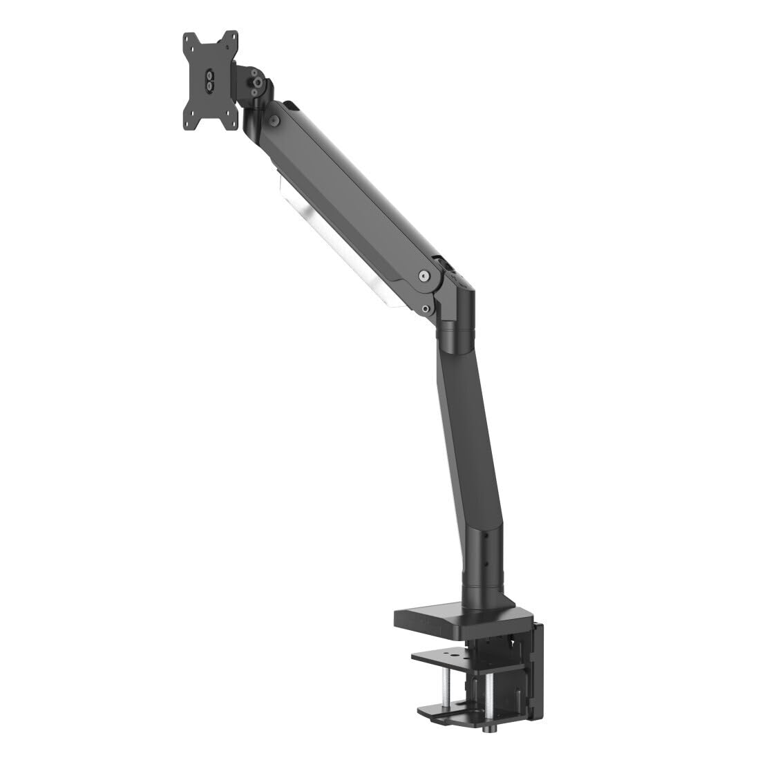 Hama 118497 Fullmotion Single Arm Monitor Desk Mount Stand with Gas Spring for 33 cm - 88.9 cm Screen Size, Black