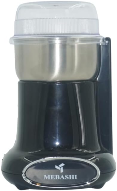 Maybashi Coffee Grinder 50g Capacity, Stainless Steel Bowl, Overheat Protection, (ME-CG2282) (Black) | 200 Watts
