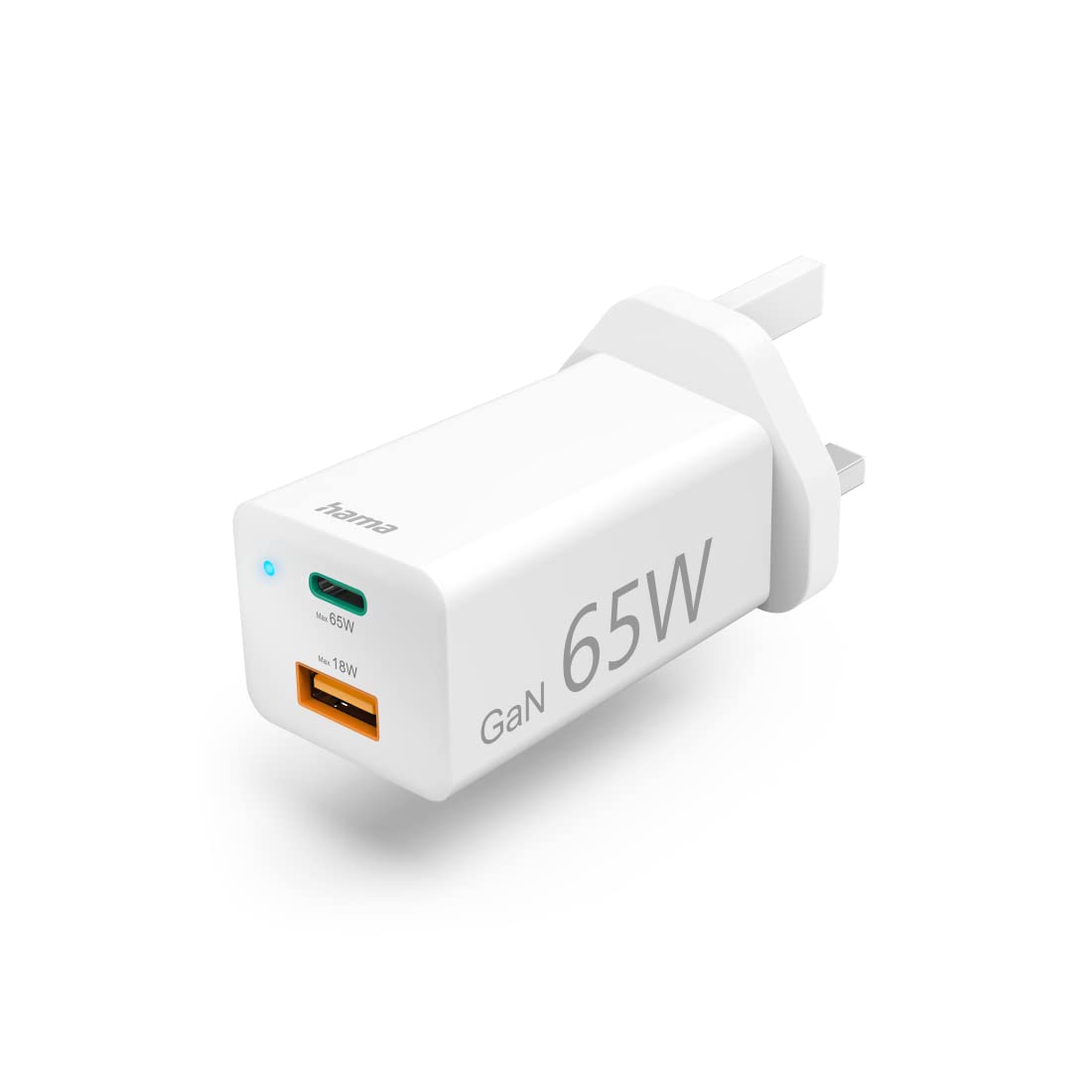 Hama 73210293 65W GaN UK Fast Mini Charger, White