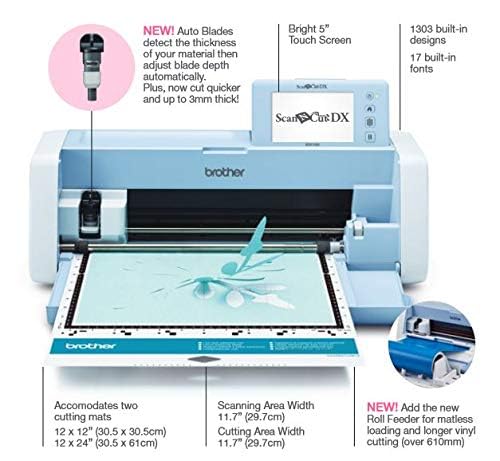 Brother ScanNCut DX SDX1200 | Paper and Fabric Cutting Machine | 1303 Built-in Designs and 17 Built-in Fonts