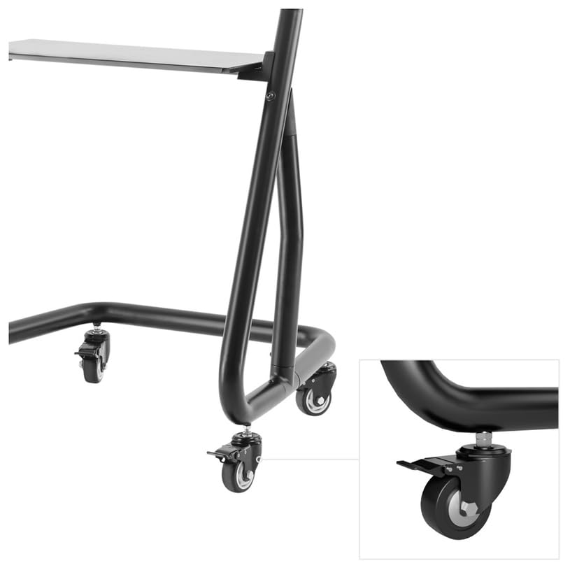 Hama 220875 Trolley Tv Stand With Castors, Max Weight 80 KG, Black