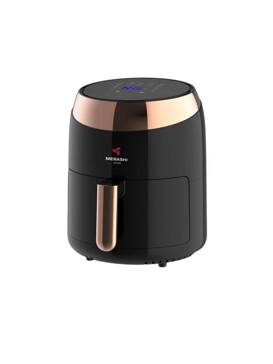 MEBASHI Air Fryer with Digital Touch Screen, 1400W 3.5L Capacity, Timer and Temprature Control, 10 Pre-Set Cooking Programs (ME-AF988) (Black)