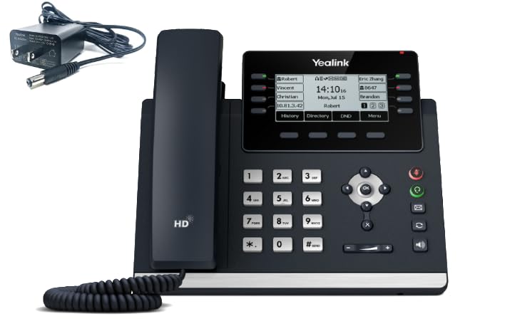 يالينك هاتف T43U IP - محول طاقة متضمن