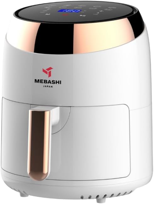 MEBASHI Air Fryer with Digital Touch Screen, 1400W 3.5L Capacity, Timer and Temprature Control, 10 Pre-Set Cooking Programs (ME-AF988) (Black)