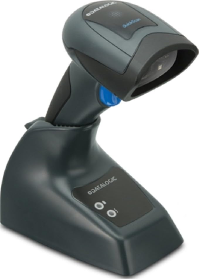 Datal0gic QuickScan I QBT2131 Barcode Scanner, Linear Imager, USB Kit, Bluetooth, 1D Scanning Capability, Multi-IF, 400 Scan/s Rate, Base Station, Black | QBT2131-BK-BTK1