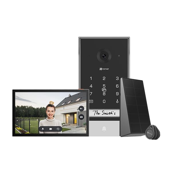 EZVIZ Battery Video Door Intercom with Solar Panel, 2K Intercom with Camera, 7 Inch Colour Touch Screen and 2-Way Audio, Dual Band, Door Intercom Supports Password, Halow Connection, EP7