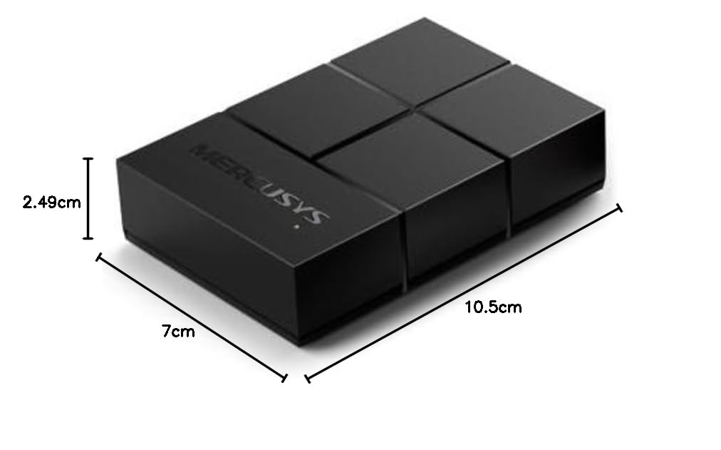 Mercusys Desktop Ethernet Switch/Splitter with 5 Ports 10/100/1000 Mbps, Ethernet Splitter, Saves Power up to 82%, Plug and Play, No Configuration Required (MS105G)