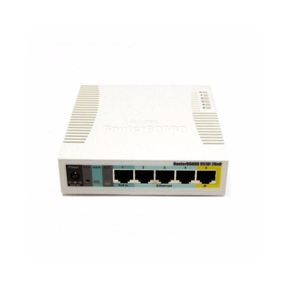ميكرو تيك راوتر بورد RB951Ui-2HnD 2.4GHz سوهو نقطة وصول لاسلكية مع هوائيات مدمجة و5 منافذ ايثرنت