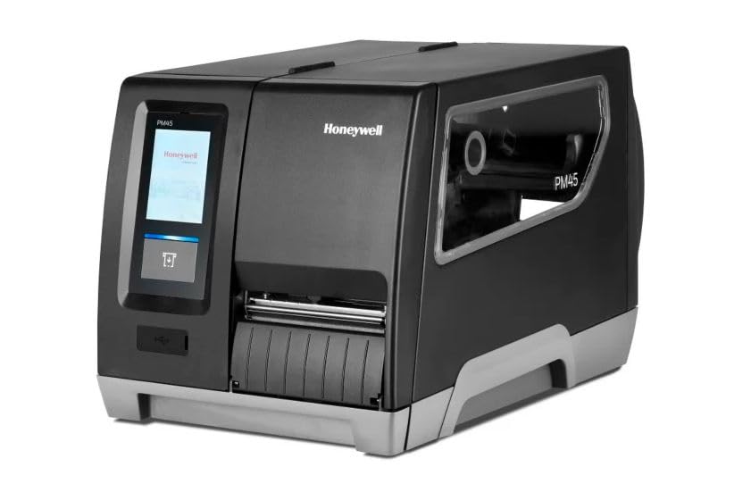 طابعة ملصقات باركود PM45 من اتش 0نيويل، 8 نقاط/ملم (203 نقطة لكل بوصة)، ديسب، USB، مضيف USB، RS232، ايثرنت (PM45A10000000200)