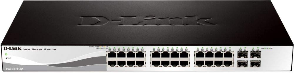 دي لينك، محول سمارت، 28 منفذ بي او اي جيجابت و4 منافذ اس اف بي، قابس بريطاني - DGS-1210-28