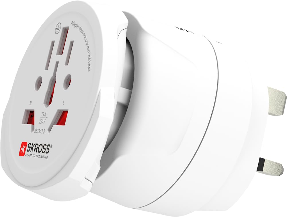 Skross 1500231-E Combo World to UKSingle adapters - Essential Edition-white