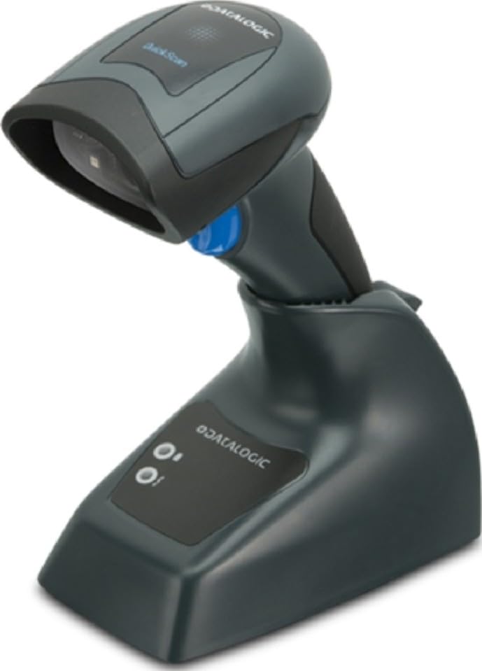 Datal0gic QuickScan I QBT2131 Barcode Scanner, Linear Imager, USB Kit, Bluetooth, 1D Scanning Capability, Multi-IF, 400 Scan/s Rate, Base Station, Black | QBT2131-BK-BTK1