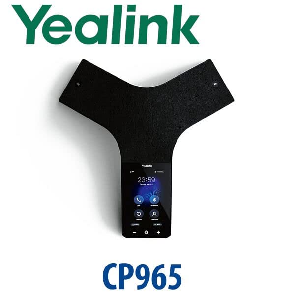Yealink CP965 IP Power Over Ethernet, Touch Sensitive HD Corded Conference Phone with 5 inch (720x1280) Multi-Touch Screen, Android 9.0, Optimal HD Audio & Full Duplex Technology - Black