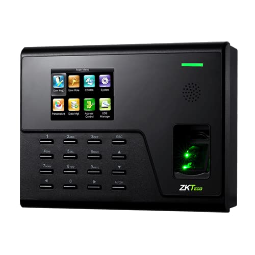 Zkteco ZK-UA760 - التحكم في الوقت والحضور، بصمات الأصابع مع ايثرنت؛ واي فاي؛ بطارية مدمجة حوالي 4 ساعات
