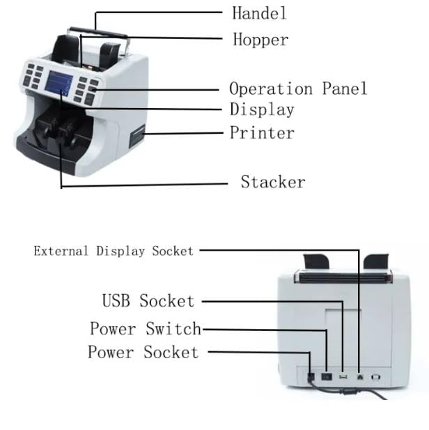 FIPKA H-8700 Mixed Value Money Counter Machine, Bill Counter Multi Currency, IMG/UV/MG/IR/WL Detection with print