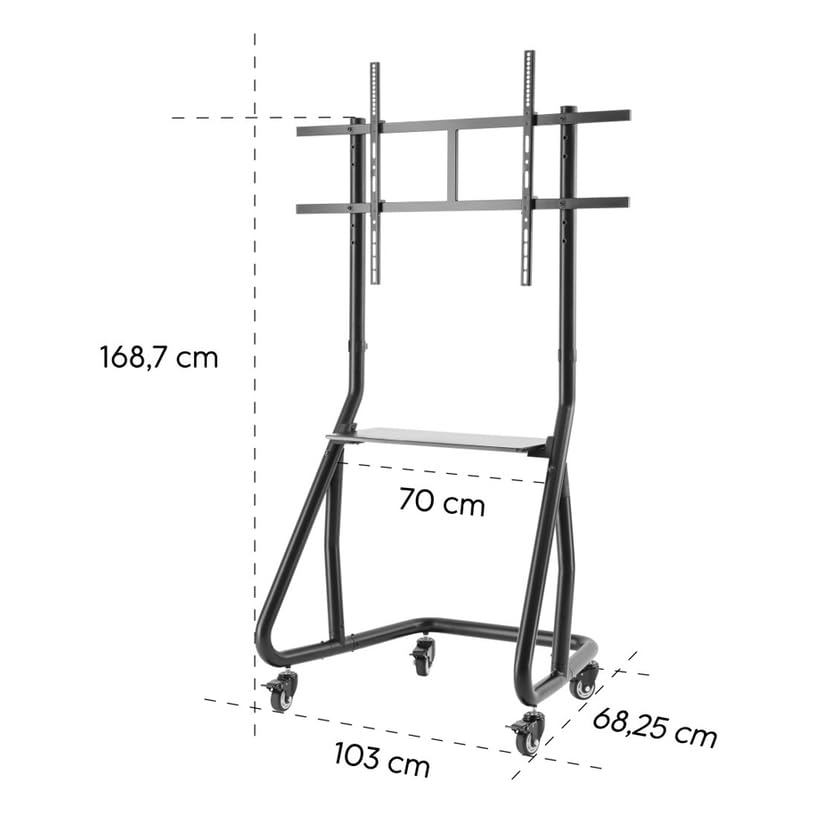 Hama 220875 Trolley Tv Stand With Castors, Max Weight 80 KG, Black